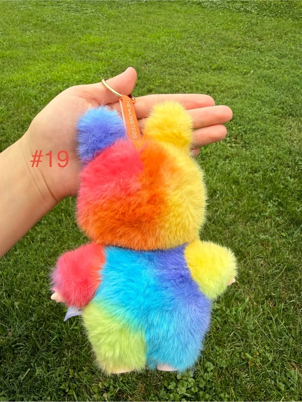 Rainbow Labubu Monster Plush Keychain-Multicolor Cute Character Backpack Charm
